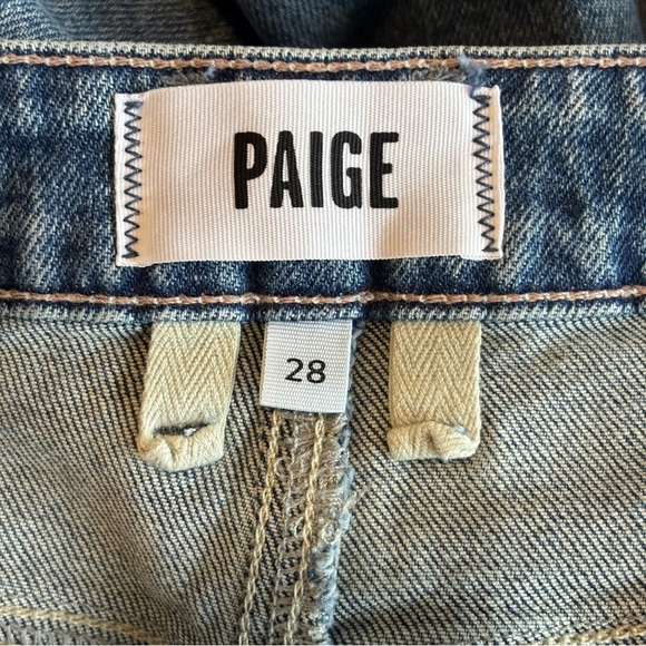 NWT PAIGE Alexis High Rise Barrel Leg Cats Meow Distressed Medium Wash Jeans - Picture 15 of 16